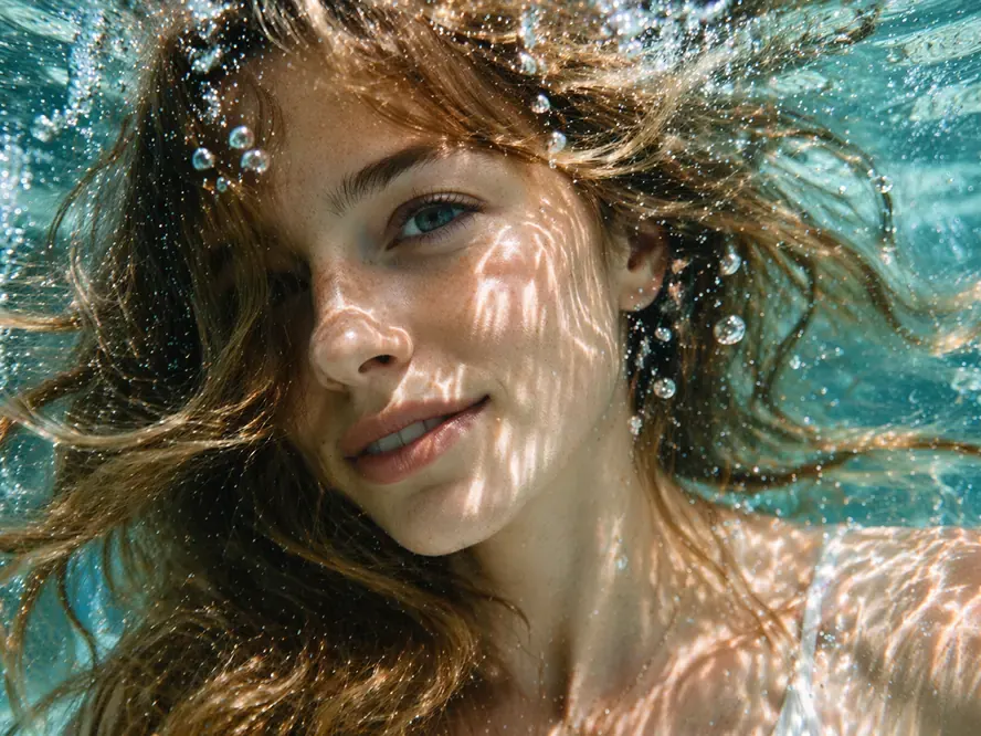 Ethereal underwater portrait